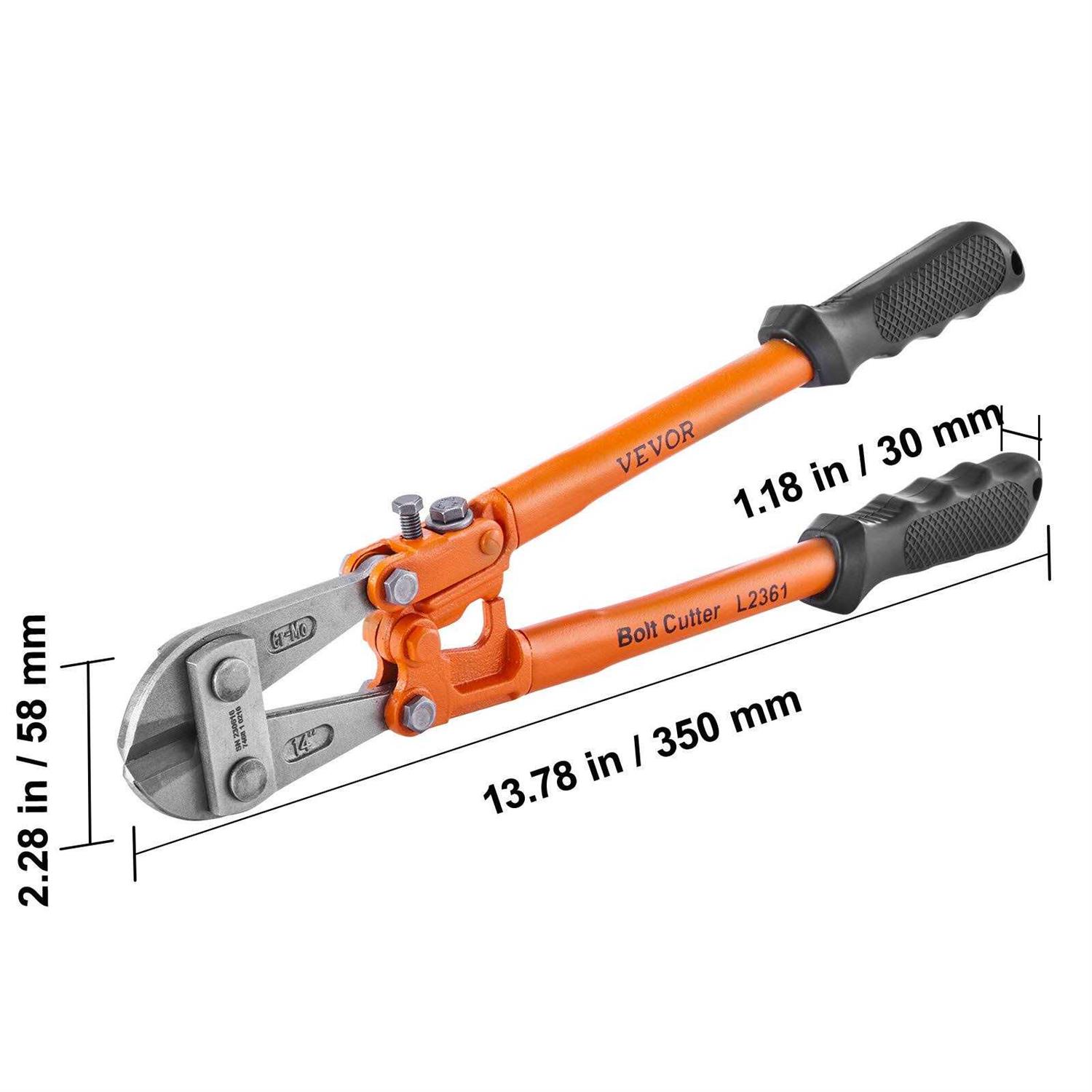 VEVOR Bolt Cutter 14 Lock Cutter Bi-Material Handle with Soft Rubber Grip - Image 4