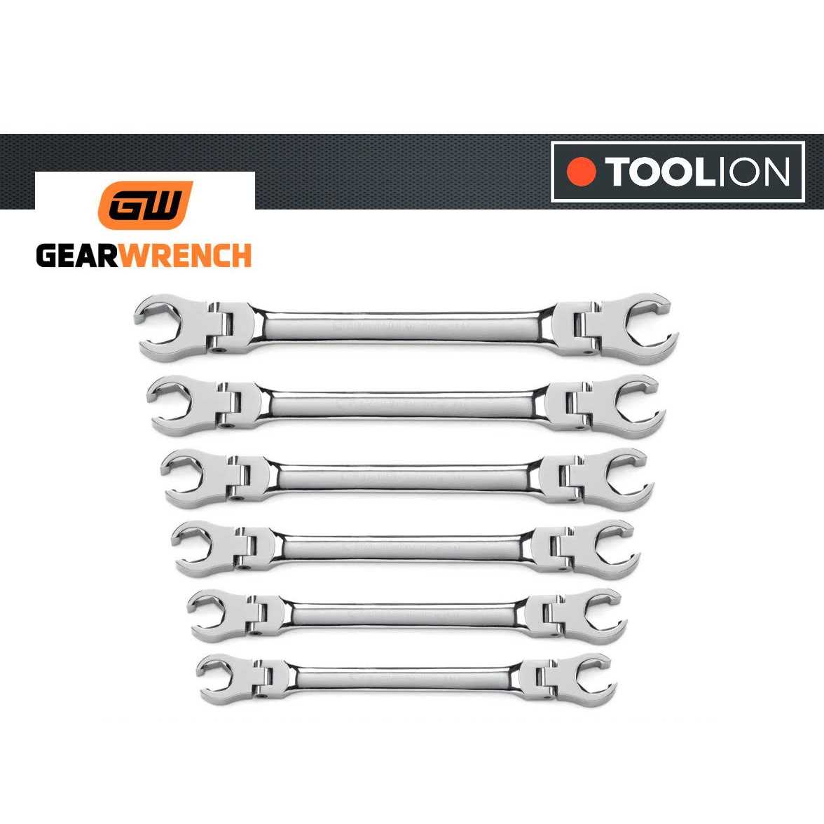 GearWrench 6-Piece Metric Flex Flare Nut Wrench Set 81911 - Image 4