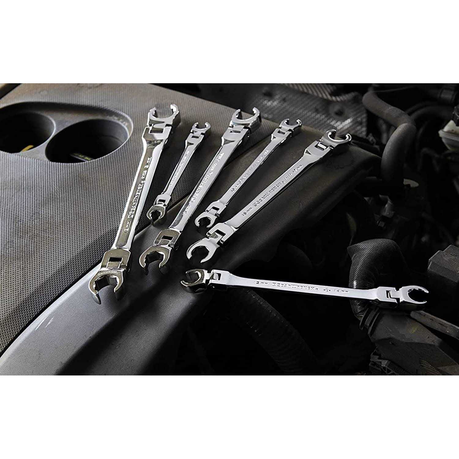 GearWrench 6-Piece Metric Flex Flare Nut Wrench Set 81911 - Image 5
