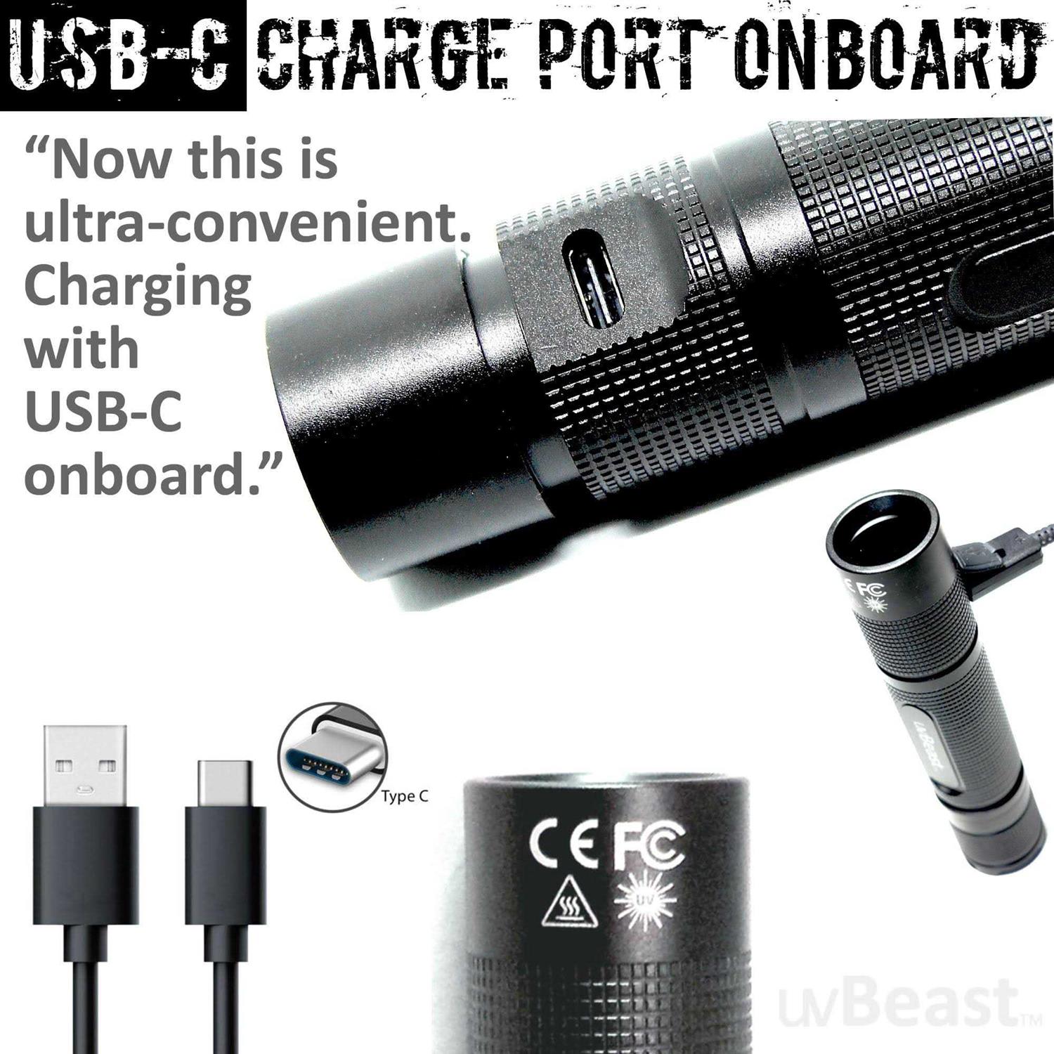 uvBeast New V3 365nm Mini Black Light UV Flashlight High Definition Ultraviolet - Image 3