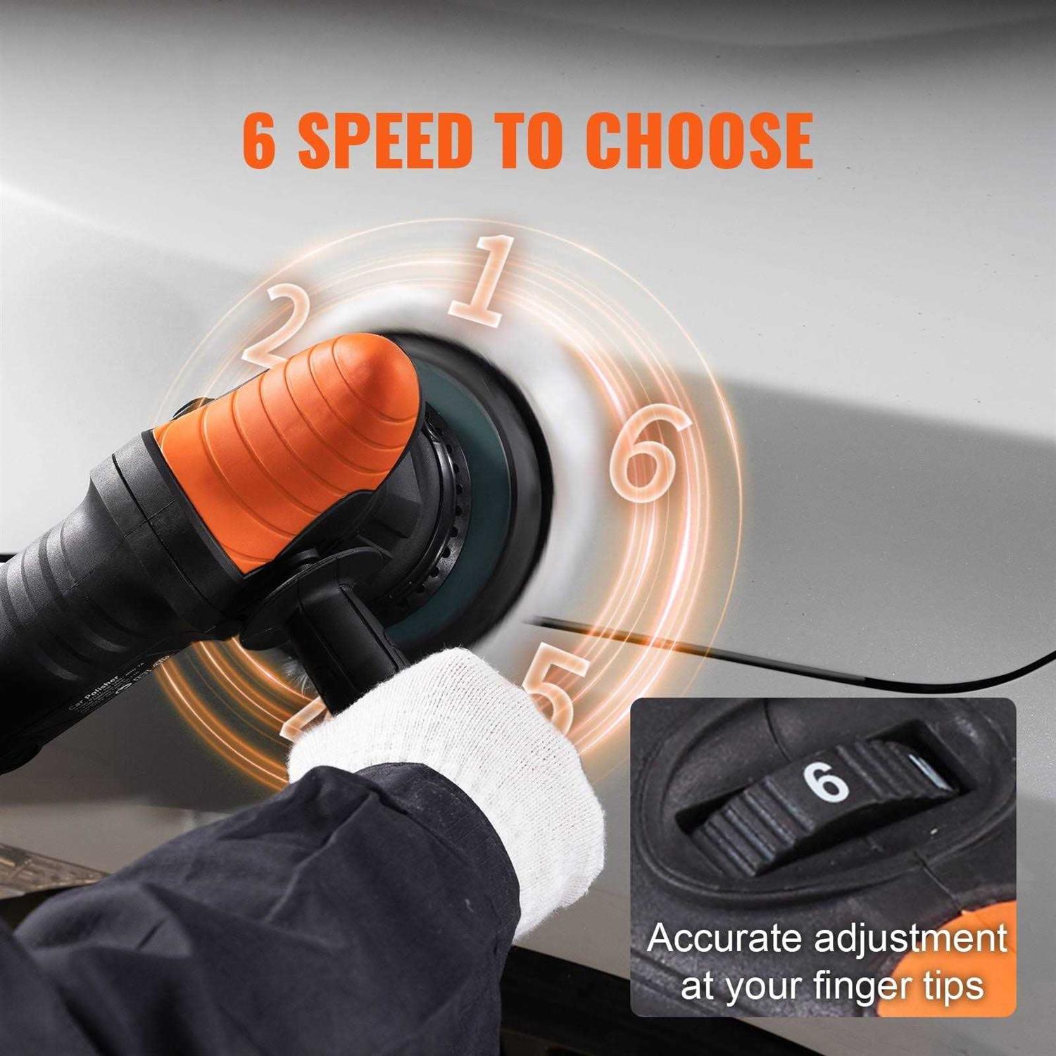 VEVOR Buffer Polisher 6-Inch Dual Action Polisher for Car Detailing - Image 3