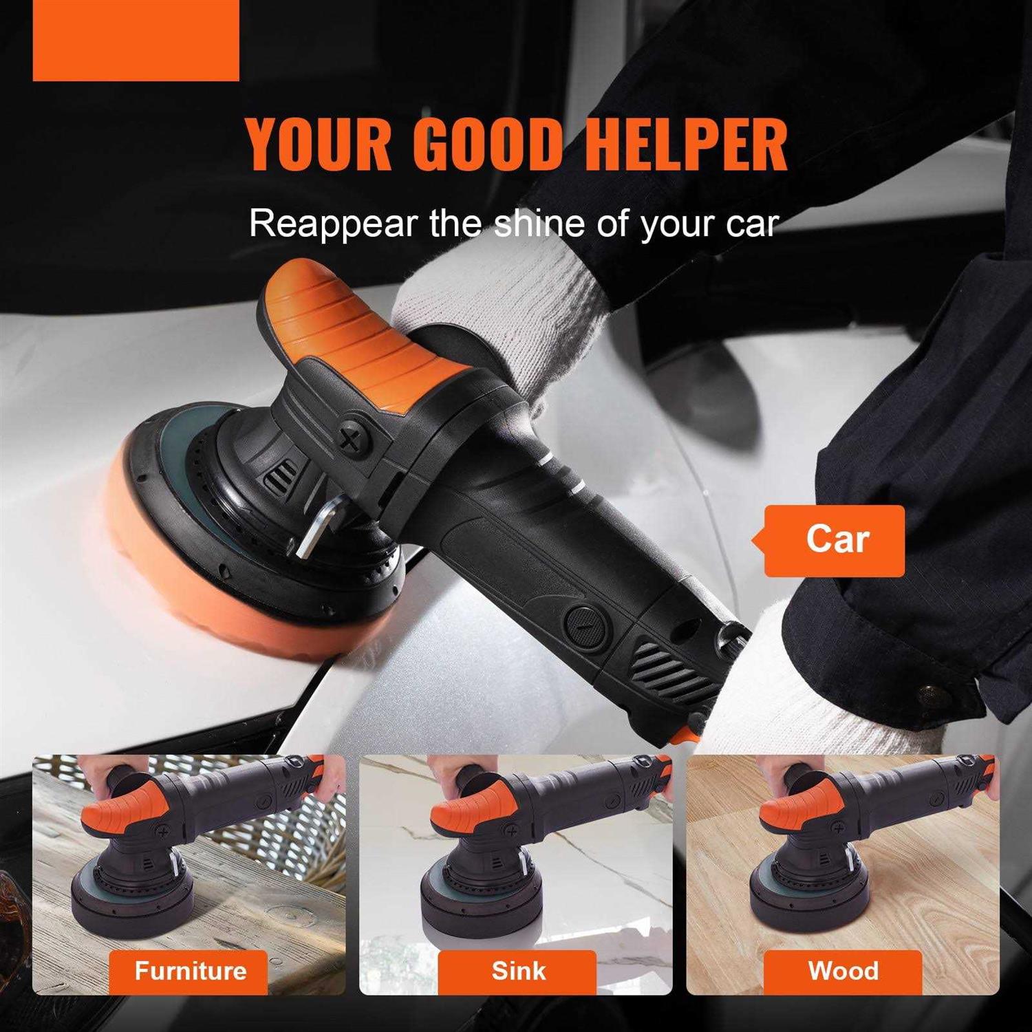 VEVOR Buffer Polisher 6-Inch Dual Action Polisher for Car Detailing - Image 4