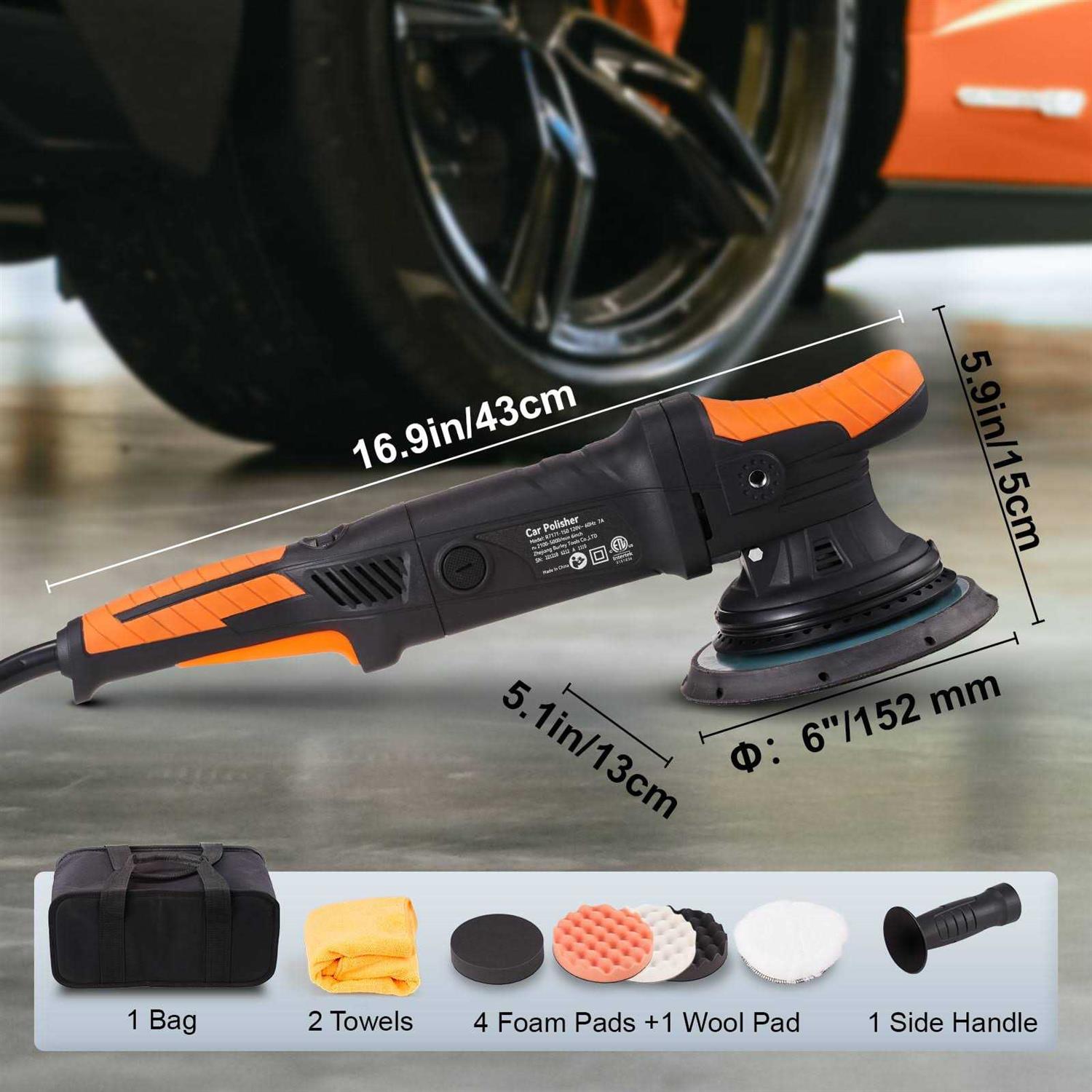 VEVOR Buffer Polisher 6-Inch Dual Action Polisher for Car Detailing - Image 5