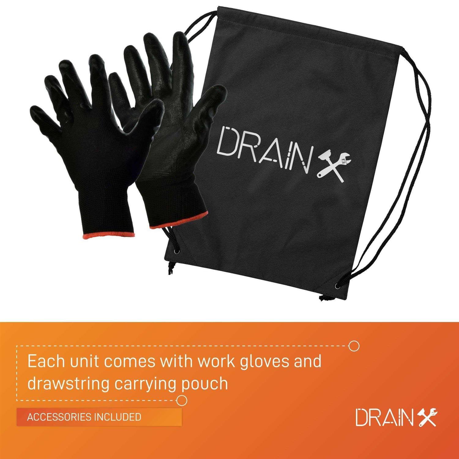 Drainx Pro Steel Drum Auger 25-ft Drain Gloves and Storage Bag - Image 3
