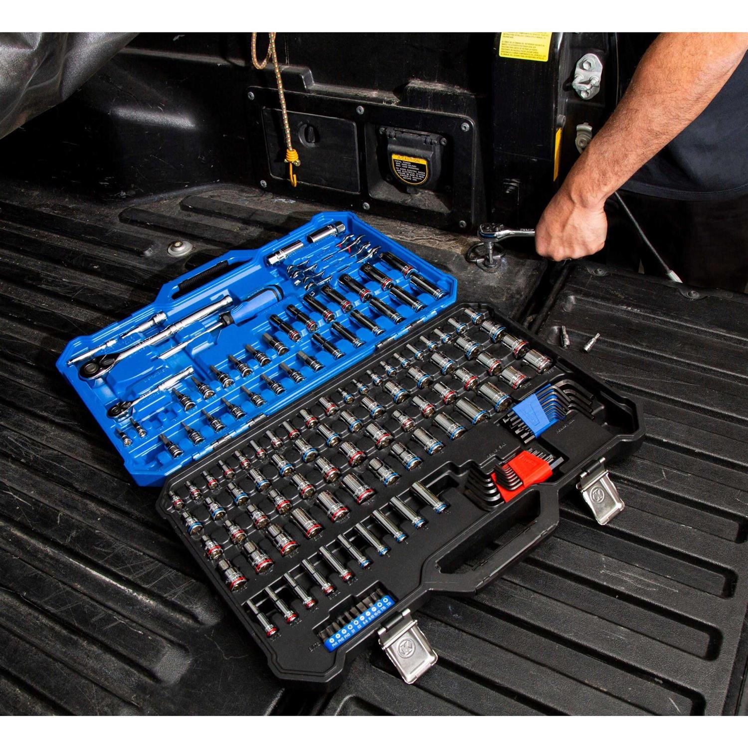 Kobalt 154-Piece Standard and Metric Polished Chrome Mechanics Tool Set with Hard Case - Image 5