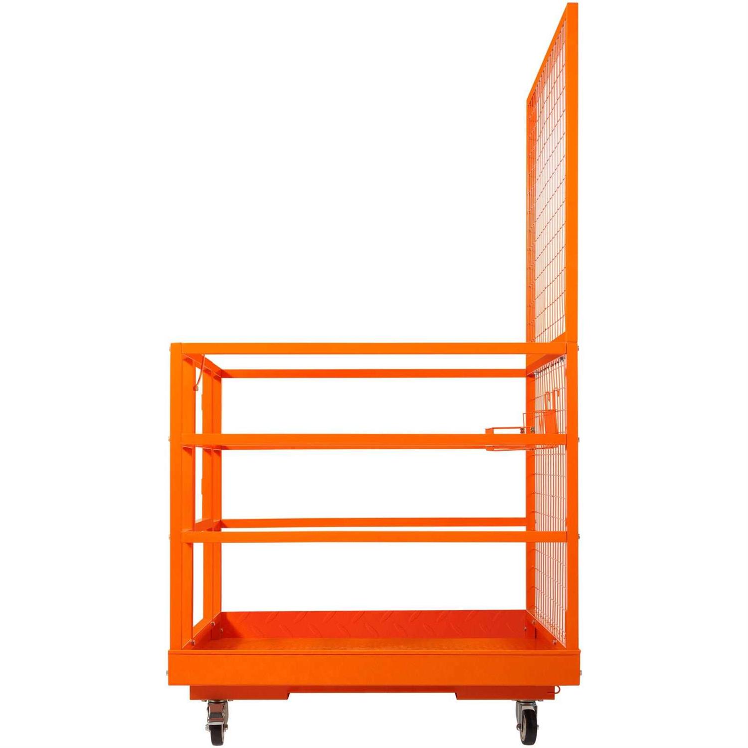 VEVOR Forklift Safety Cage Work Platform 43X45in 1400lbs w/ Wheels - Image 5