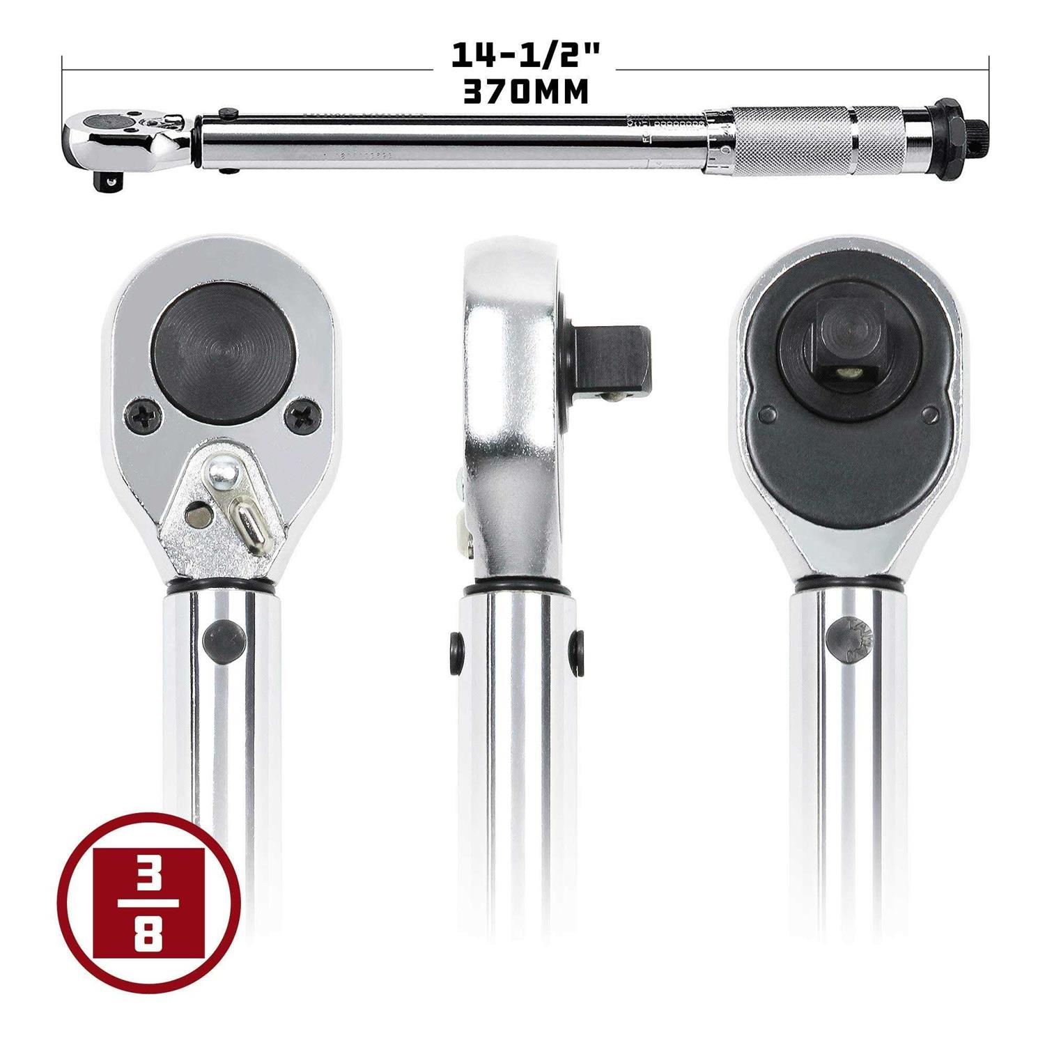 Powerbuilt 3/8 Inch Drive Micrometer Ratcheting Torque Wrench 644998 - Image 5