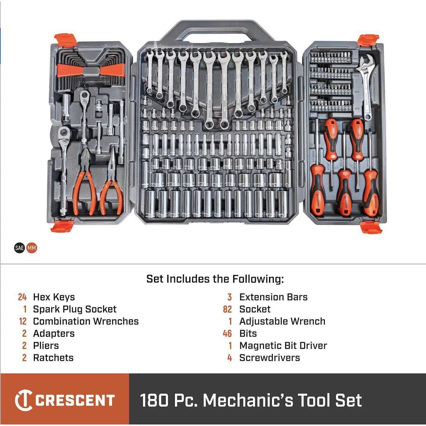 Crescent 180 Pc. Professional Tool Set in Tool Storage Case - Image 3