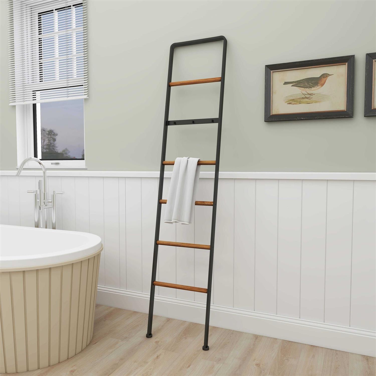 DecMode Black Metal 6 Rack Ladder - Image 4