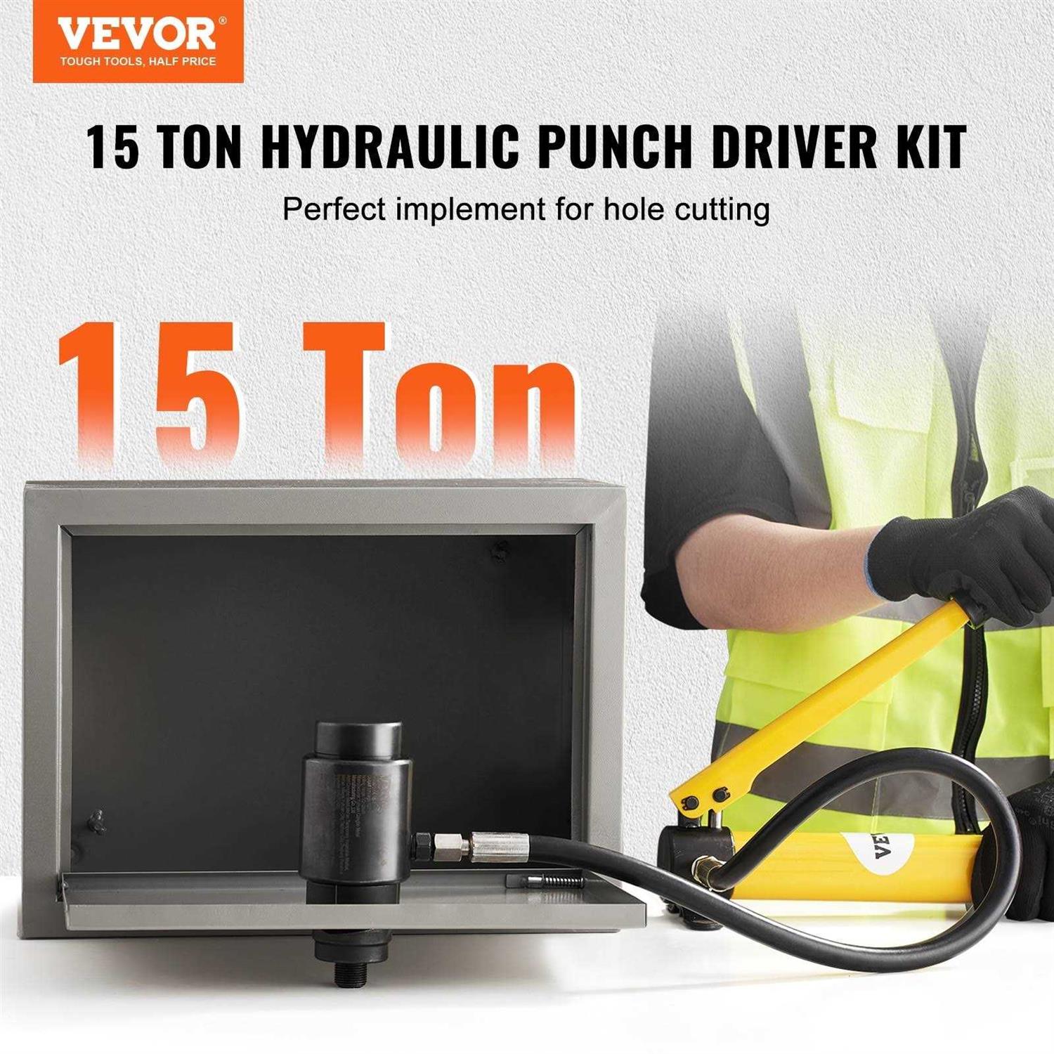 VEVOR 10 Ton Hydraulic Knockout Punch Kit 1/2 to 2 Conduit Hole Cutter Set - Image 5