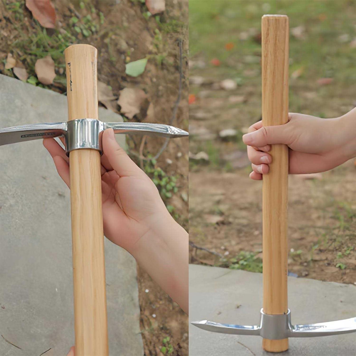 icross-ep Garden Pick Mattock Hoe Heavy Duty Pick Hand Tool for Transplanting Digging Planting Loosening Soil Camping Prospecting - Image 2