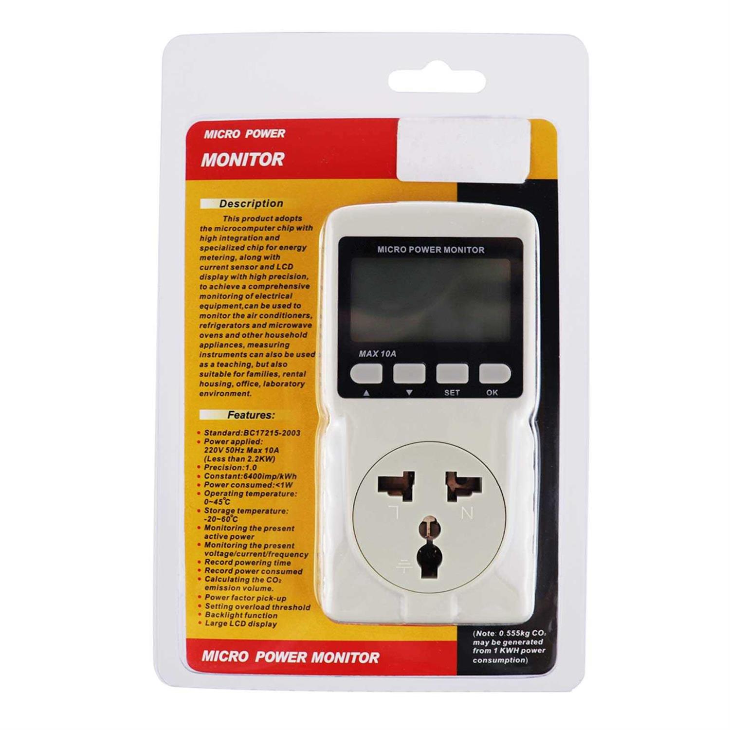 Digital Power Meter Wattmeter Energy Consumption Meter Watt Voltage Current Frequency Electricity Usage Monitor Plug-in Socket Design - Image 4