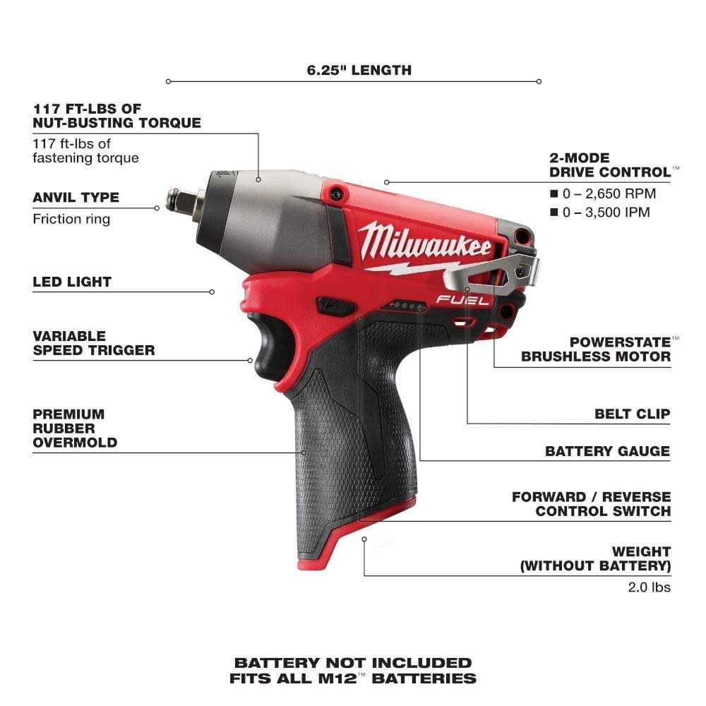 Milwaukee M12 FUEL 2454-20 - Image 3