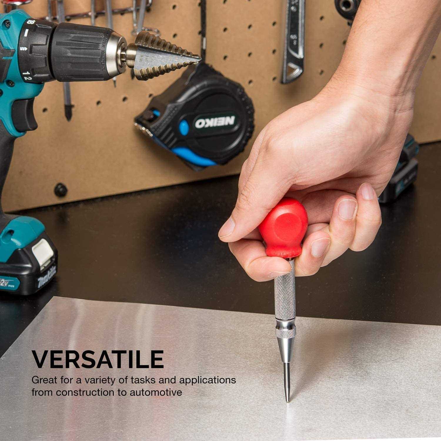 Neiko 02638A 5-Inch Automatic Center Punch for Metal Adjustable Impact Spring Loaded Center Punch Tool - Image 5