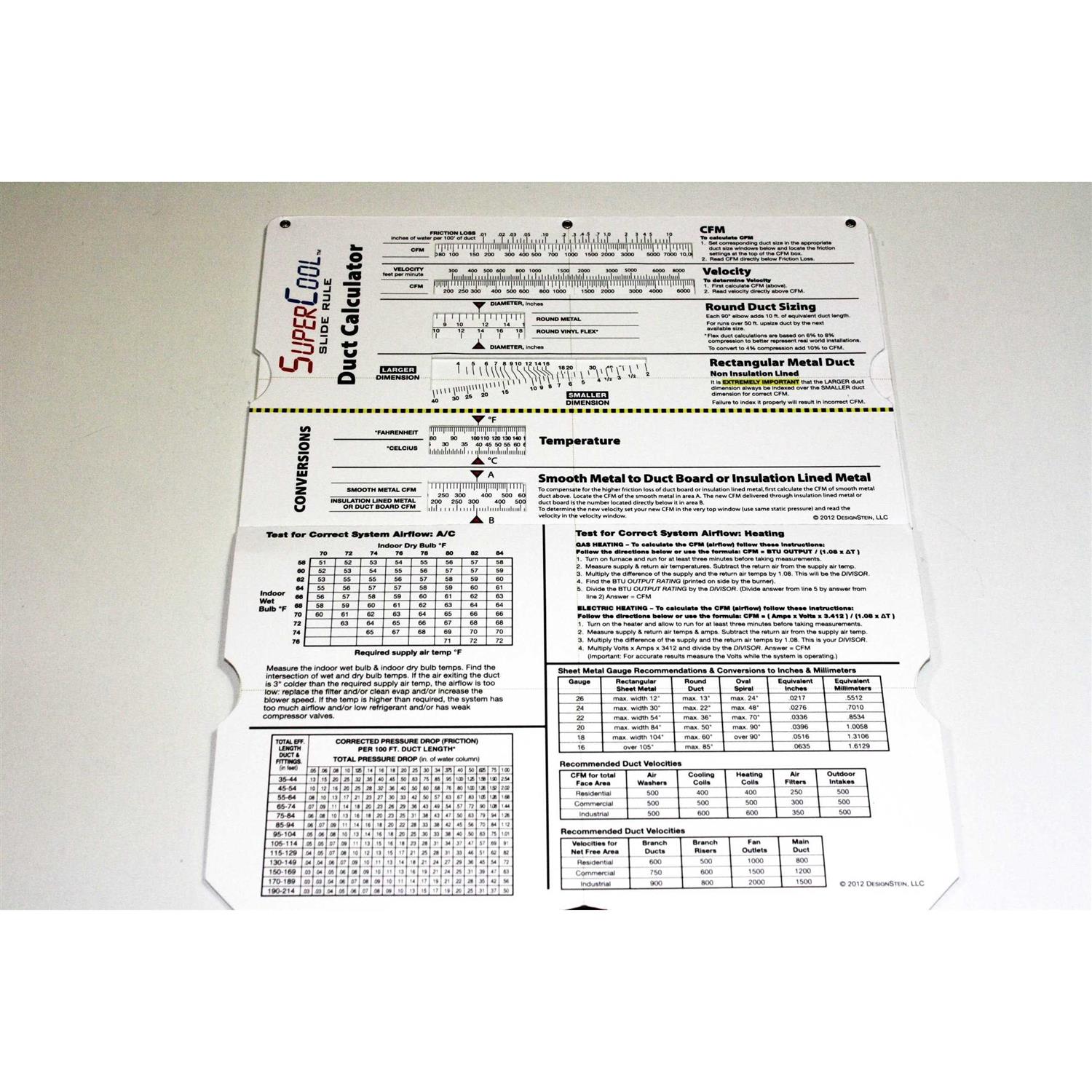 SuperCool Slide Rule Charging & Duct sizing SuperCool Slide Rule by SuperCool Slide Rule - Image 4