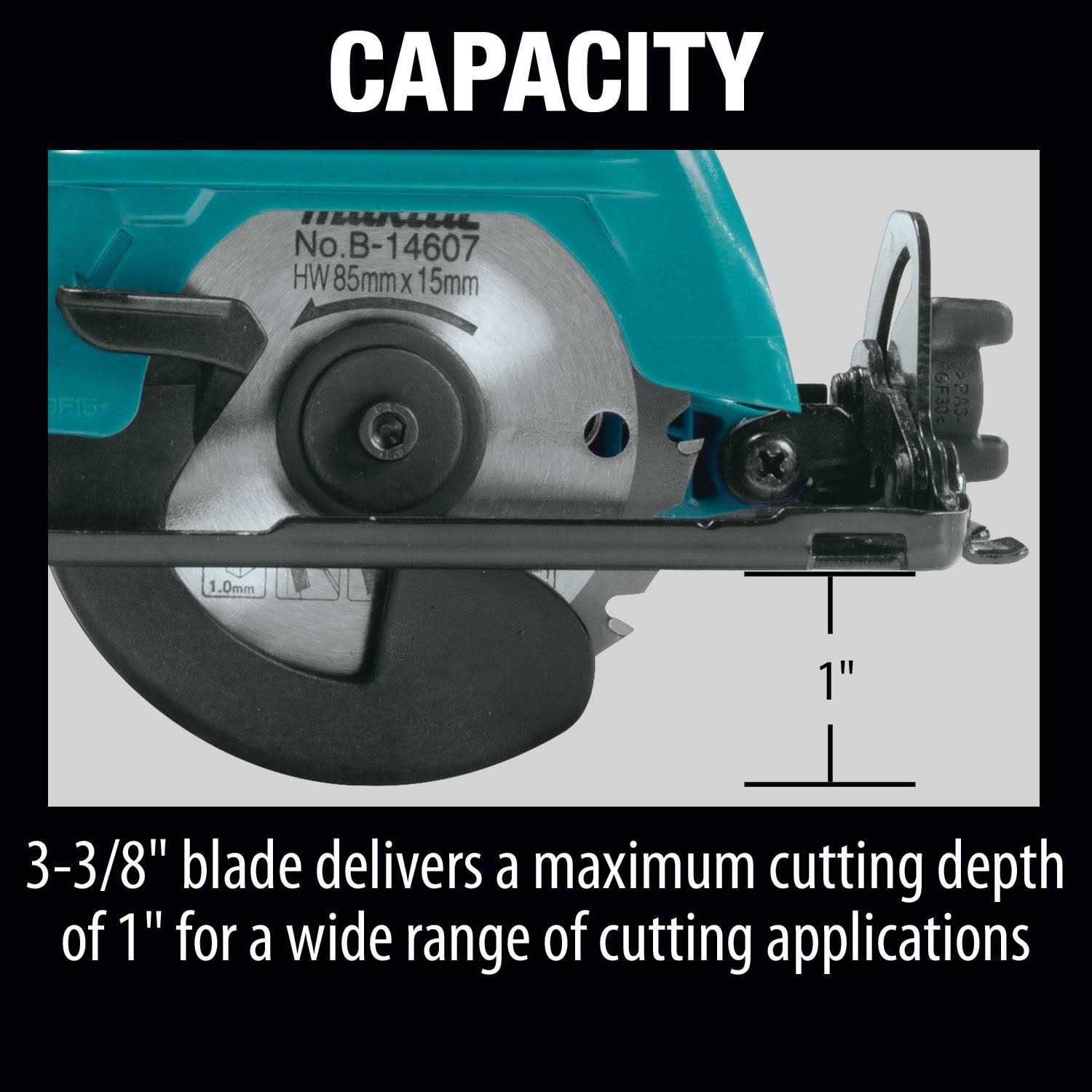 Makita 12V Max CXT Lithium-Ion Cordless 3-3/8 in. Circular Saw Kit - Image 4