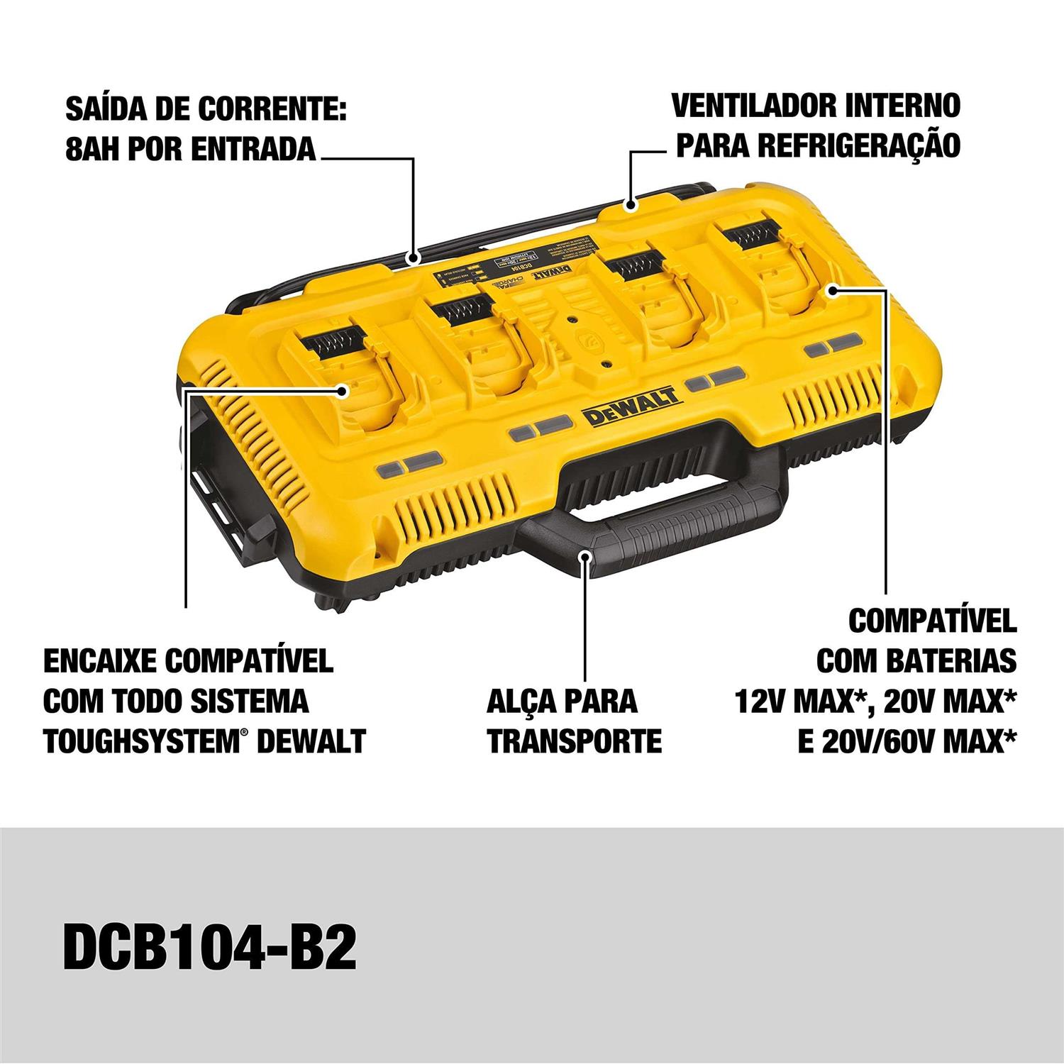 DEWALT 4 Port Fast Charger DCB104 - Image 4