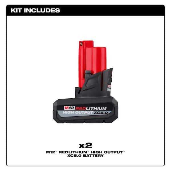 Milwaukee M12 REDLITHIUM High Output XC5.0 Battery 2 Pack 48-11-2450S - Image 4