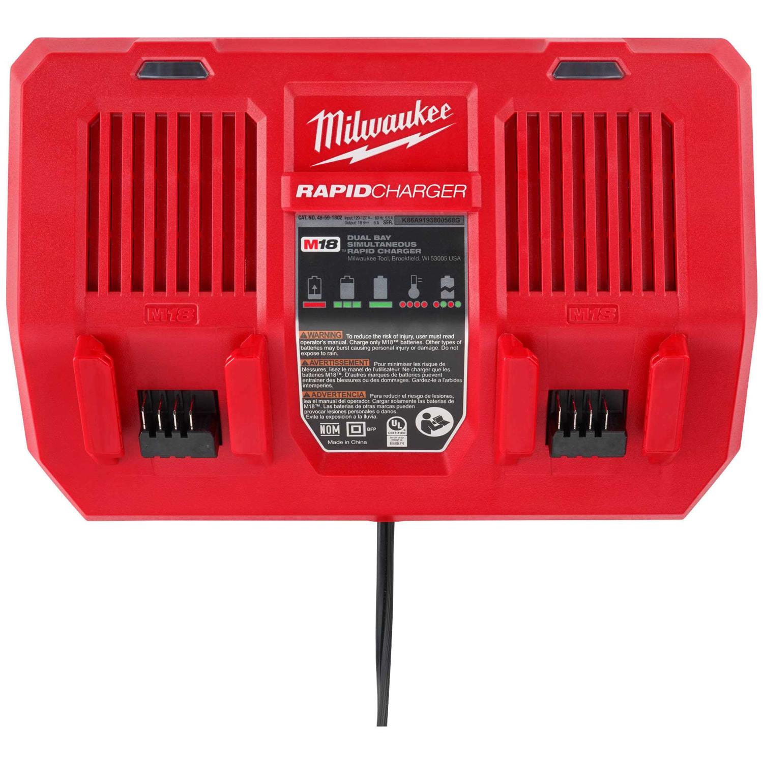 Milwaukee M18 Dual Bay Simultaneous Rapid Charger 48-59-1802 - Image 3