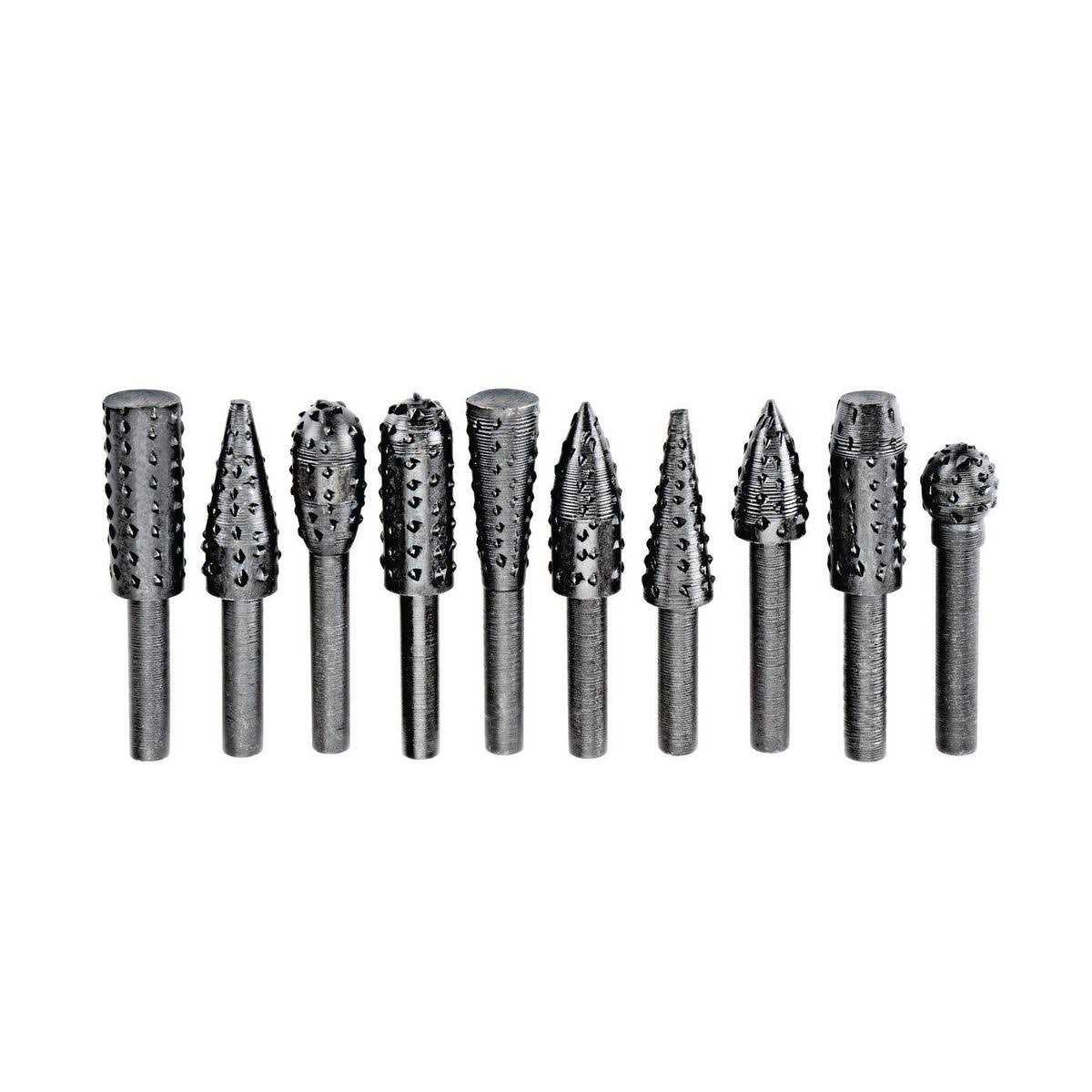 Warrior 62694 High Carbon Steel Rotary Rasp Set 10 PC