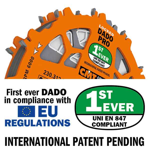 CMT 8in 12T Wood Locked Dado Pro Blade Set - Image 2