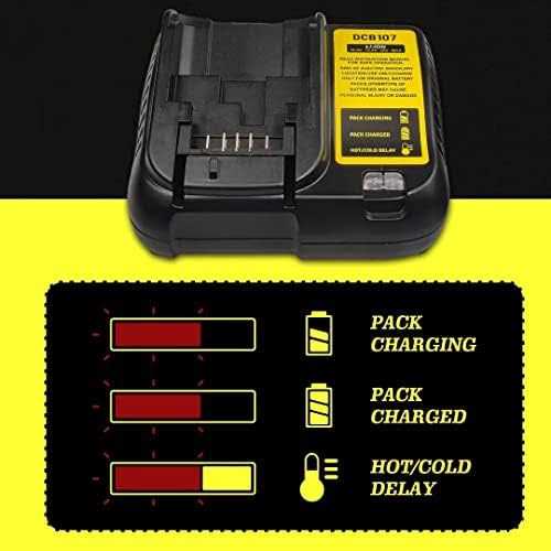 Replacement for Dewalt DCB107 10.8V-20V Max Lithium Charger Compatible with Dewalt DCB120 DCB127 DCB207 DCB206 DCB204 DCB200-2 DCB200 DCB180 - Image 3
