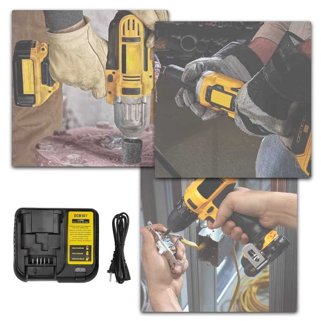 Replacement for Dewalt DCB107 10.8V-20V Max Lithium Charger Compatible with Dewalt DCB120 DCB127 DCB207 DCB206 DCB204 DCB200-2 DCB200 DCB180 - Image 4