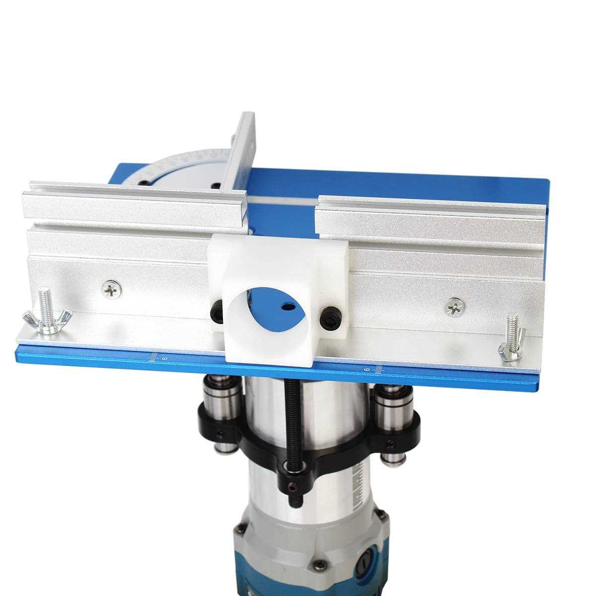 KETIPED Aluminium Router Table Insert Plate,Woodworking Benches 9.4x7.9x0.2 Inch Router Flip Plate with Miter Gauge Guide Aluminium Fence Sliding - Image 3