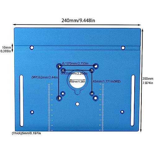KETIPED Aluminium Router Table Insert Plate,Woodworking Benches 9.4x7.9x0.2 Inch Router Flip Plate with Miter Gauge Guide Aluminium Fence Sliding - Image 4