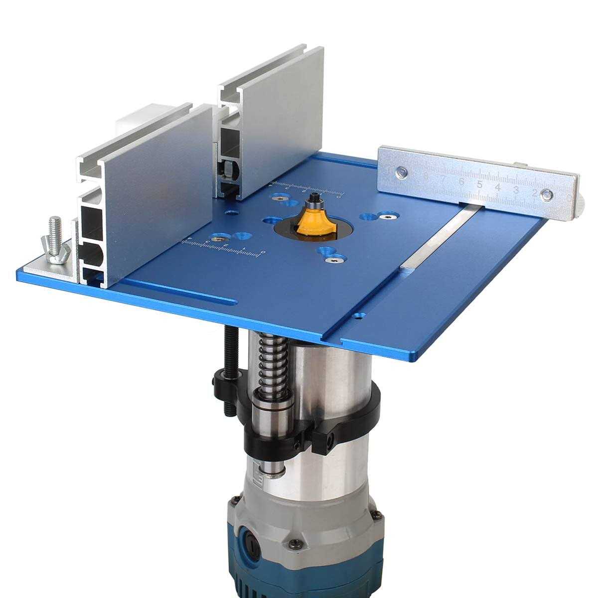 KETIPED Aluminium Router Table Insert Plate,Woodworking Benches 9.4x7.9x0.2 Inch Router Flip Plate with Miter Gauge Guide Aluminium Fence Sliding - Image 5