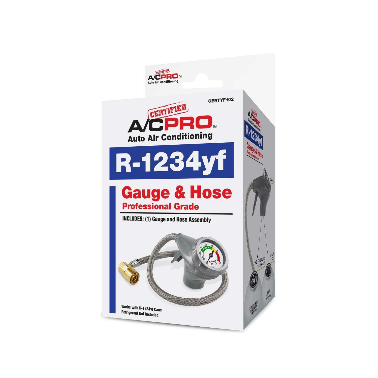 Certified A/C Pro CERTYF102-4 Recharge Gauge and Hose