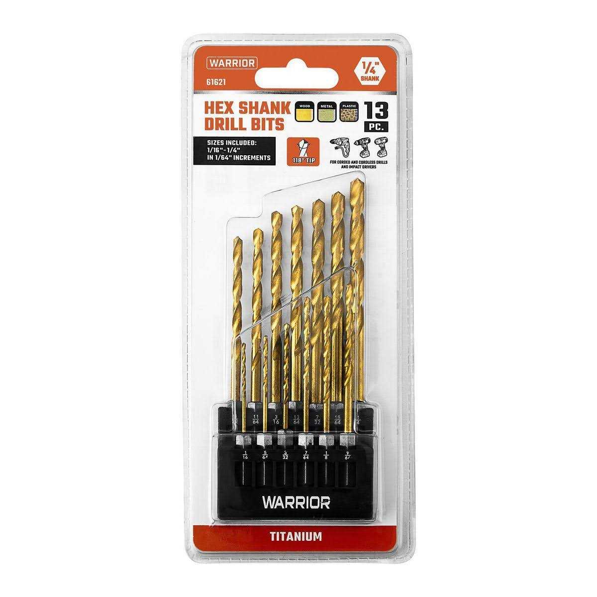 Warrior 61621 Titanium Nitride High Speed Steel Drill Bits - Image 3