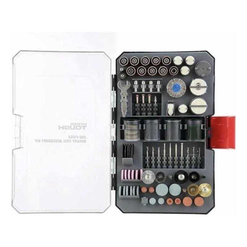 Hyper Tough 208 Piece Rotary Tool Accessory Kit with Storage Case - Image 2