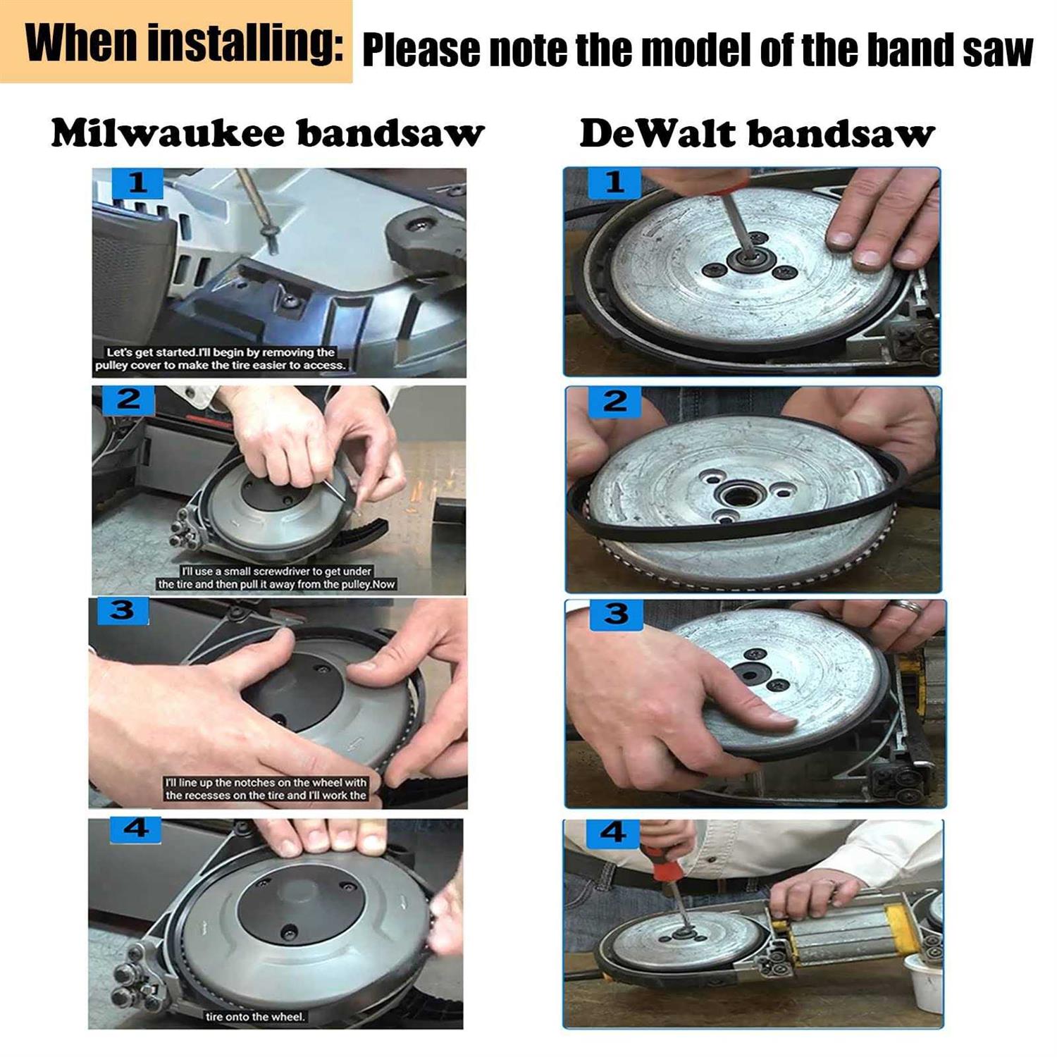 2-Pack Genuine Milwaukee Blade Pulley Tire 45-69-0010 - Also Fits DeWalt & Porter-Cable Mowers