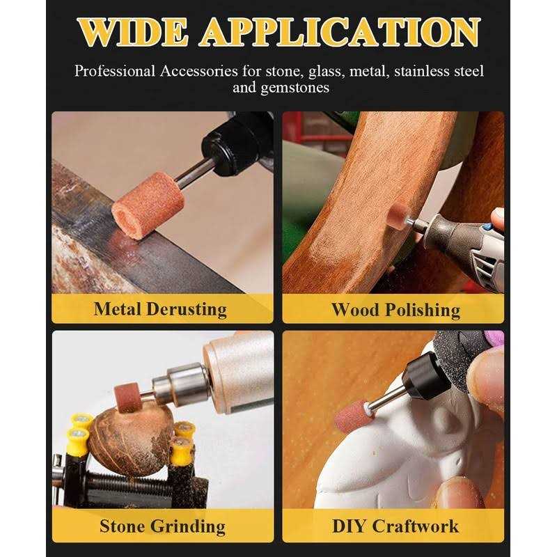 FOTYBEI Sanding Bits for Dremel Rotary Tool Grinding Stone Sanding Drill Bits with 1/8 Shank - Image 5