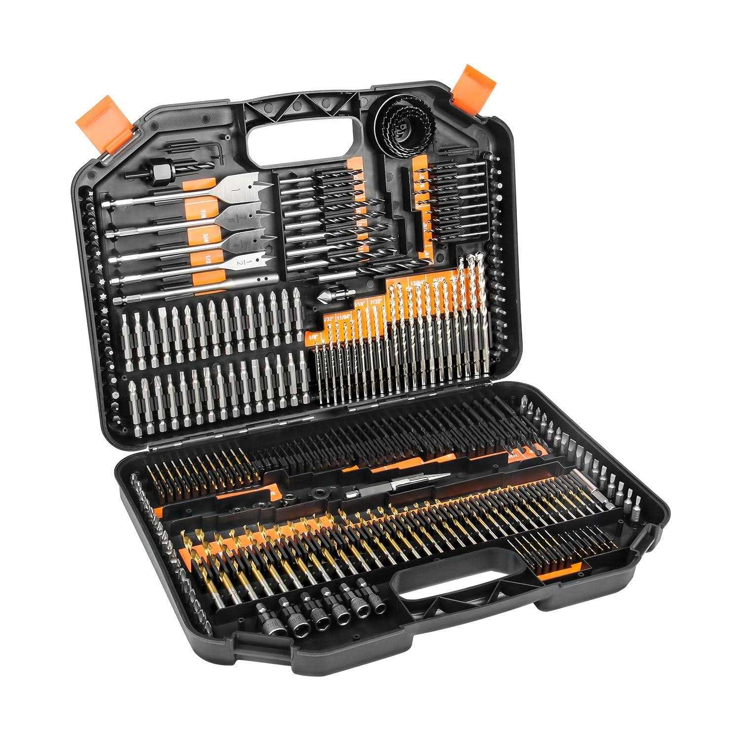 Enertwist Drill Bit Set, 246-Pieces Drill Bits and Driver Set for Wood Metal Cement Drilling and Screw Driving