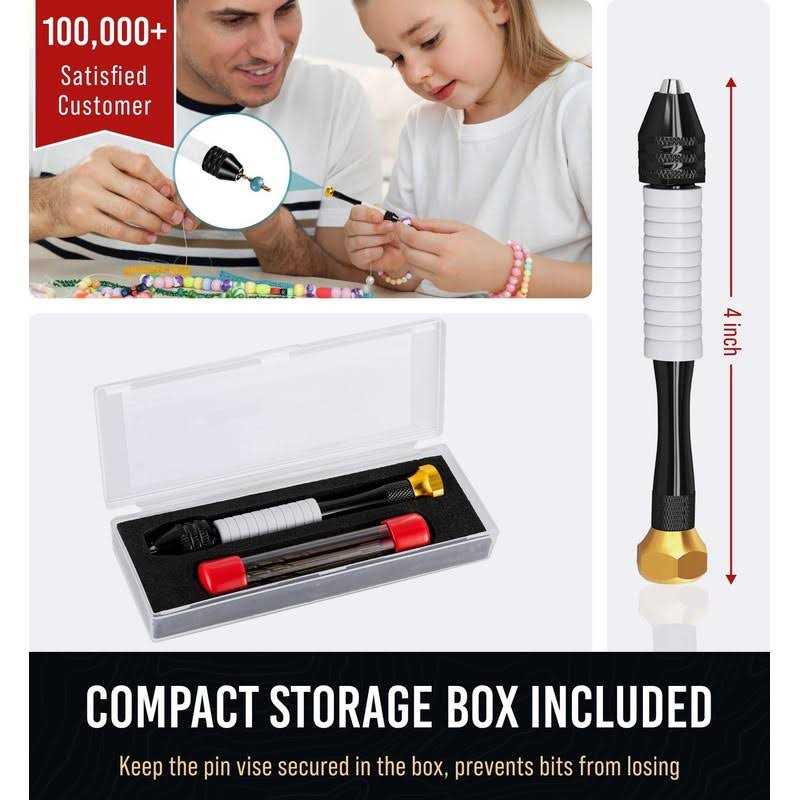 Pin Vise Small Hand Drill for Jewelry Making Craft911 Manual Craft Drill Sharp HSS Micro Mini Twist Drill Bits Set for Resin - Image 3