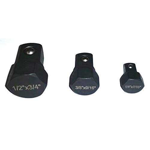 Pittsburgh 3 PC Square Drive Socket Caps Hex 7/16 inch 9/16 inch & 3/4 inch with 1/4 inch - Image 5