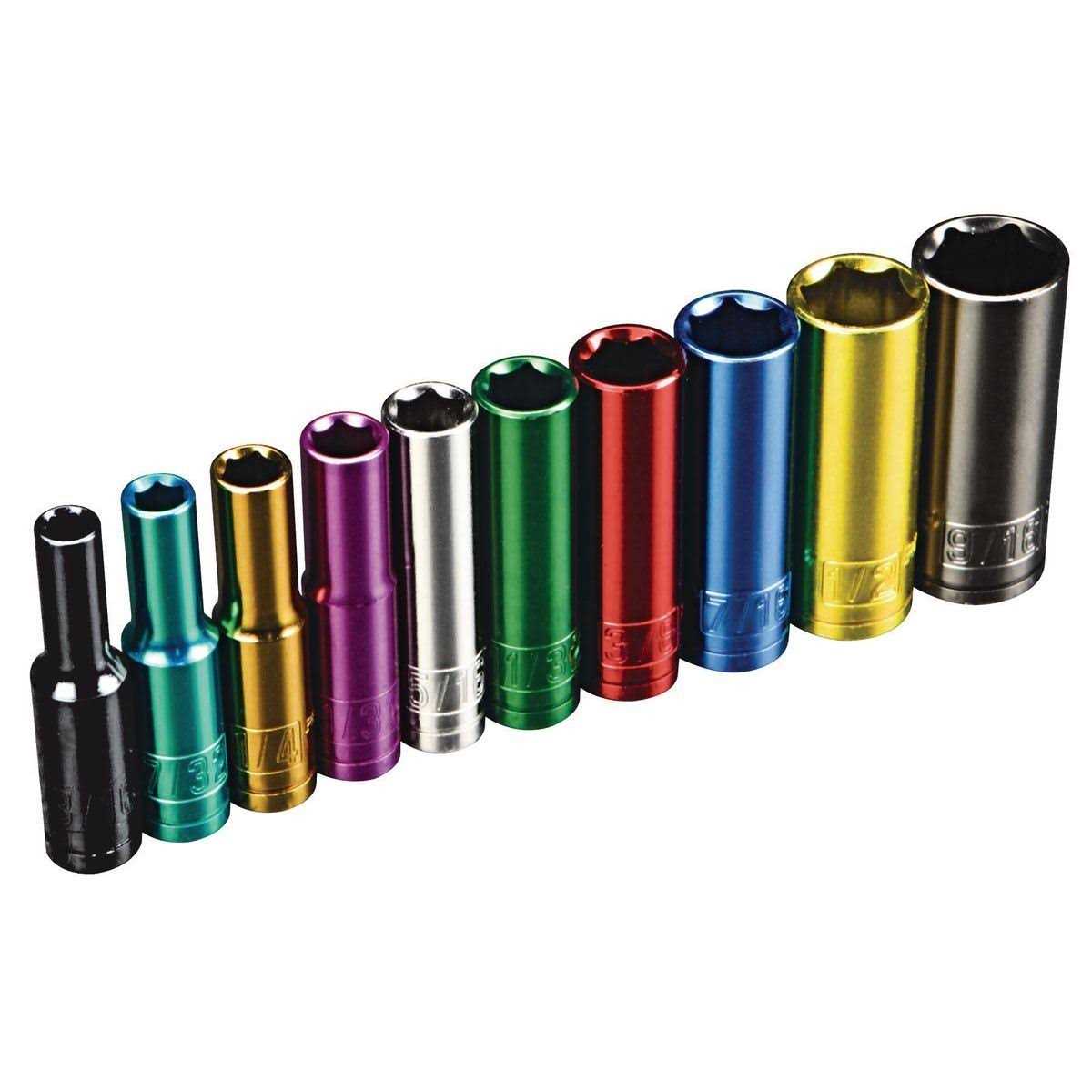 Pittsburgh Pro Drive Color-Coded Deep Socket Set - Image 2