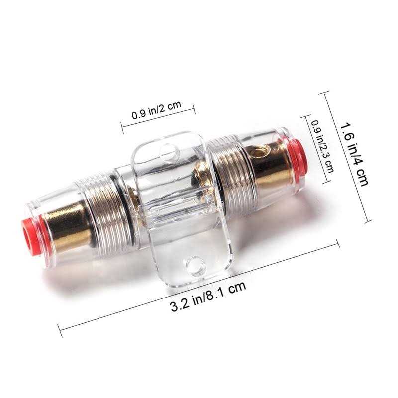 E-LION 60A Inline AGU Fuse Holder fits for 4 8 10 Gauge Wire Including 2 pcs - Image 3
