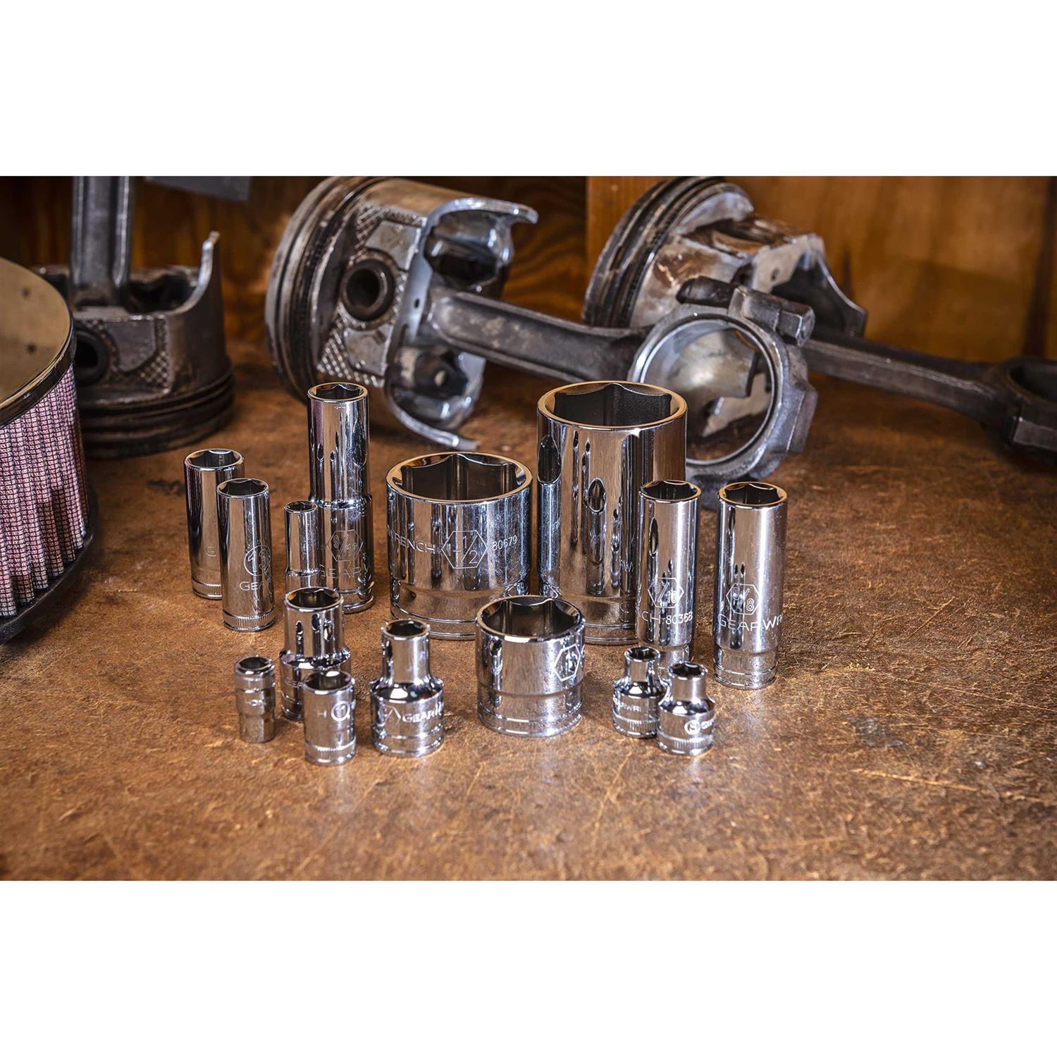 Gearwrench 89073 163 Piece 1/4, 3/8 & 1/2 Drive 6 Point Standard and Deep SAE/Metric Master Socket Set - Image 5