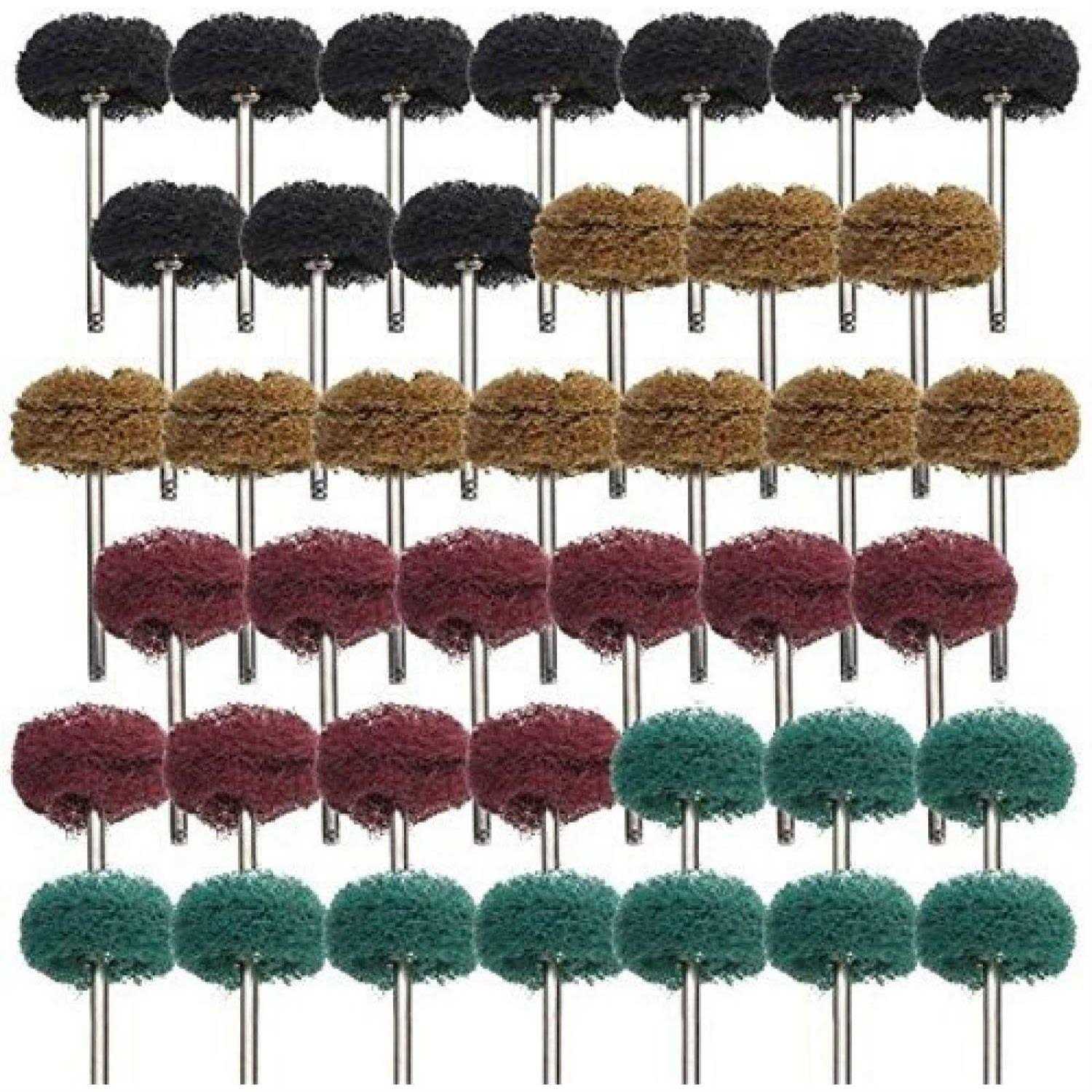 Rocaris 40 Pack 1 inch Abrasive Wheel Buffing Polishing Wheel Set for Rotary Tool