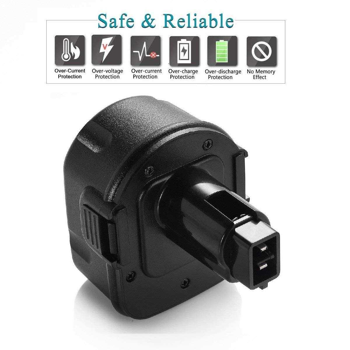 Replacement Battery Compatible with Dewalt 12V Battery 3.6Ah Ni-MH XRP DW9072 DC9071 DCB120 DW9071 DW9072 DW953 DE9037 DE9071 - Image 2