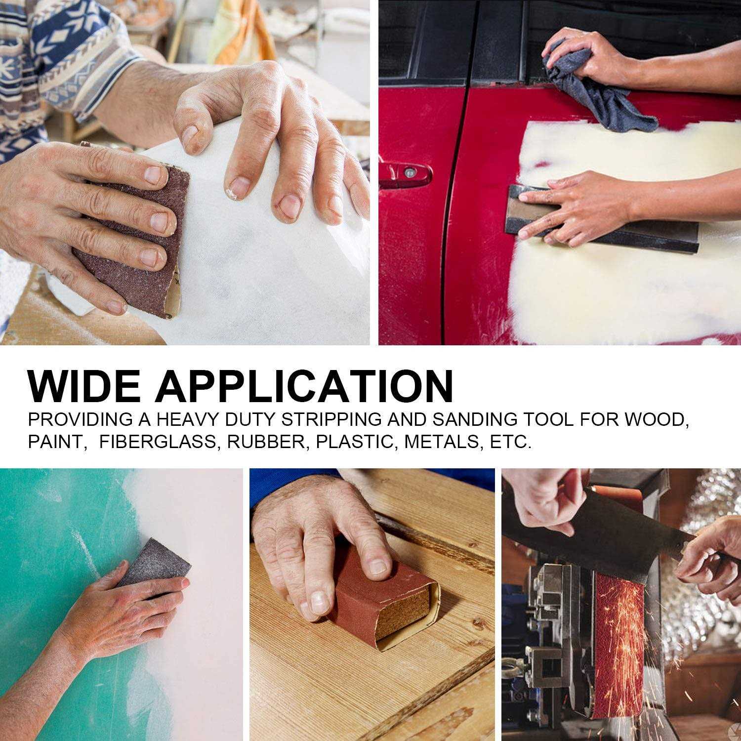 POLIWELL Sanding Belts and Sanding Discs Set for Power Combination Disc & Belt Sander 10 PCS 4 x 36” Aluminum Oxide Sanding Belts and 12 PCS 6” PSA Self - Image 3