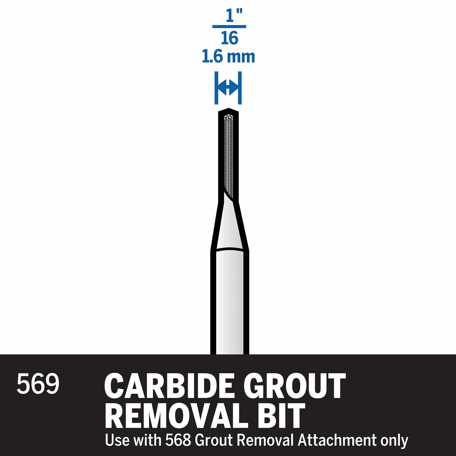 Dremel 1/16 Carbide Grout Removal Bit 569 - Image 3