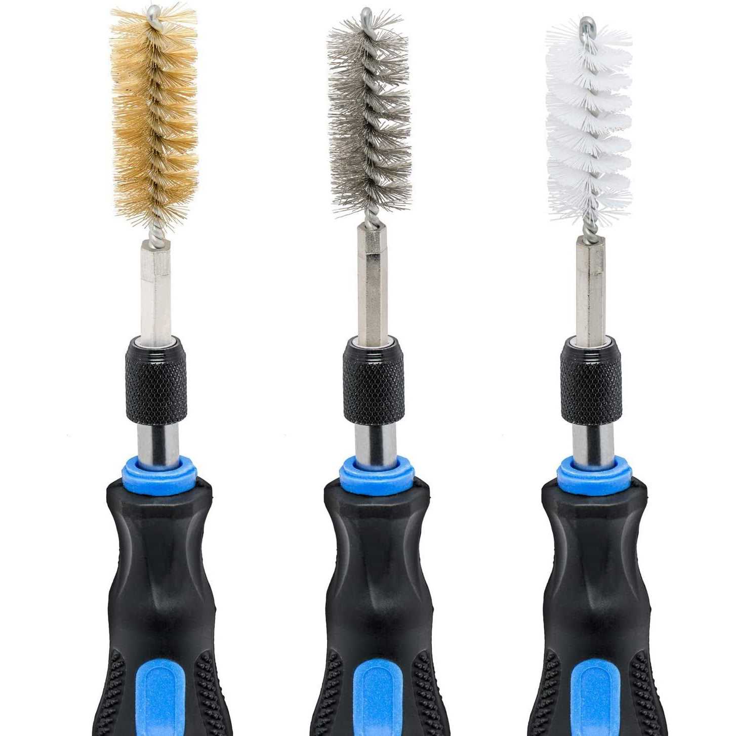 NEIKO 00325A Wire Brush Drill Attachments with 1/4-Inch Hex Shank, SAE and MM Brushes Assortment, Mountable on Power Drill or Die Grinder - Image 5