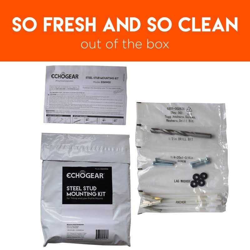 ECHOGEAR Steel Stud TV Mounting Kit for Tilt Low Profile TV Mounts - Image 3