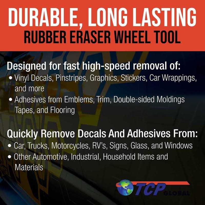 TCP Global Rubber Eraser Wheel with Drill Adapter Adhesive Remover Tool - Image 4