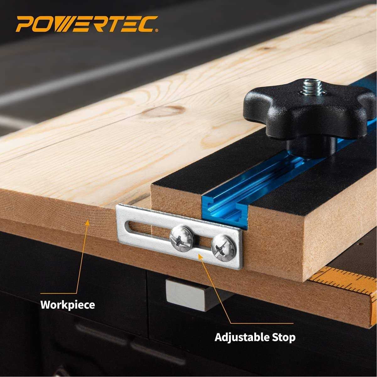 POWERTEC Taper/Straight Line Jig for Table Saws with 3/4 Wide by 3/8 Deep Miter Slot - Image 2