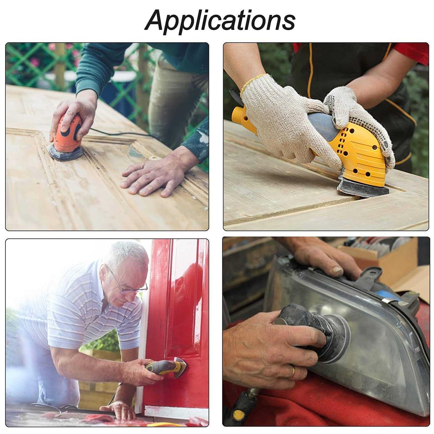 Spmarkt Triangle Sanding Pads Detail Sander Sandpaper for Oscillating 3-1/8 Inch Assorted Triangle Sandpaper 40/60/80/120/180/240 Grit Fit for Finishing - Image 5